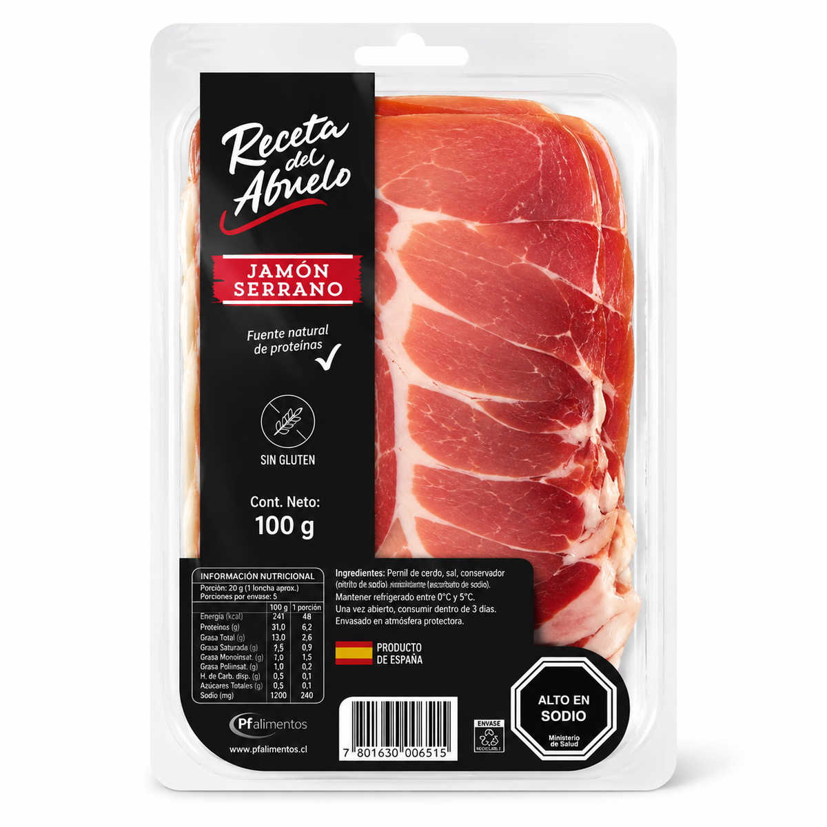 JAMON SERRANO 100 GR. PF