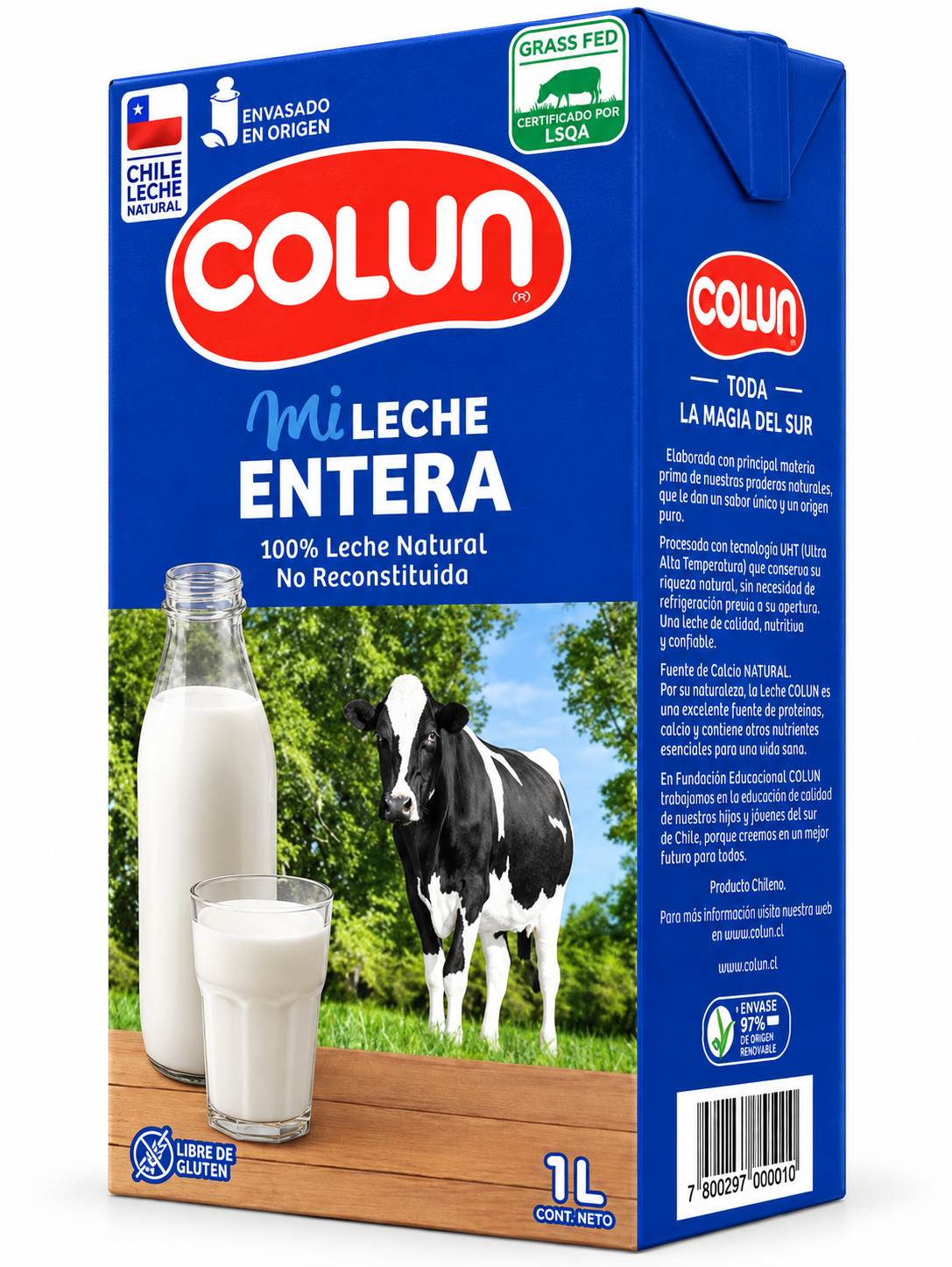 LECHE NATURAL 1LT COLUN