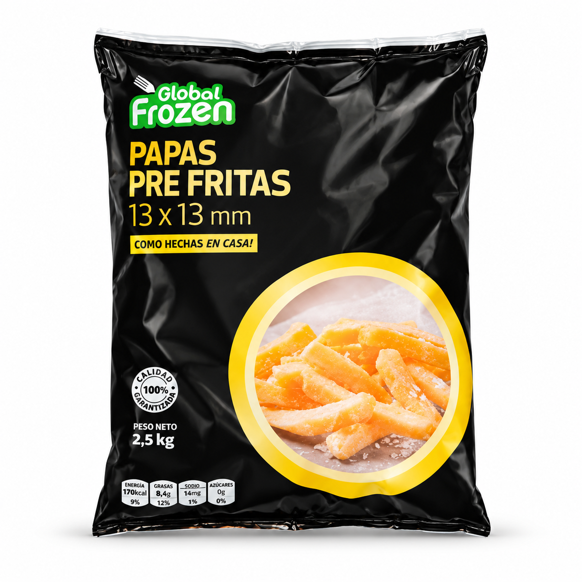 PAPAS PRE-FRITAS BOLSA 2.5 KILOS FROZEN